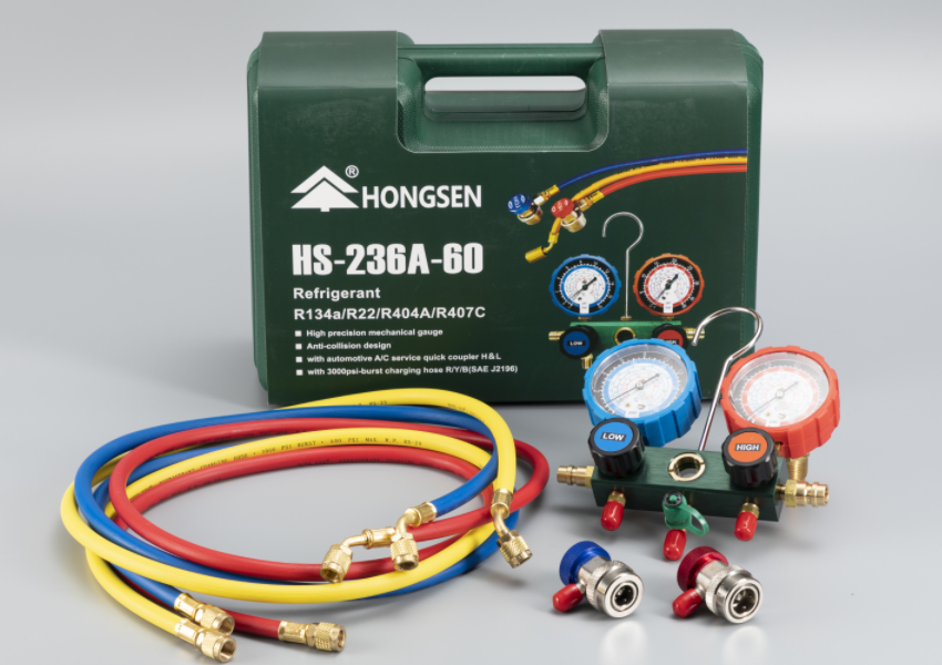 HONGSEN HS-236A-60 HONGSEN HS-236A-60 Oil-Filled Manifold Gauge Set